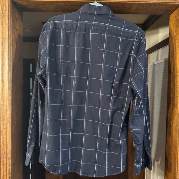 Reiss Navy Striped Dress Shirt- Slim Fit (XL) - Picture 2 of 8